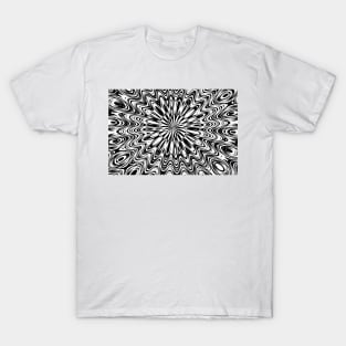 Psychedelic Black and White Pattern T-Shirt